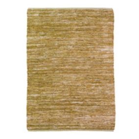 Tapis en cuir tressé ocre 160x230