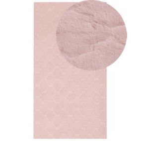 Tapis en fausse fourrure de lapin 80 x 150 cm rose GHARO