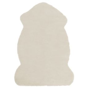 Tapis en fausse fourrure de lapin beige 60 x 90 cm UNDARA