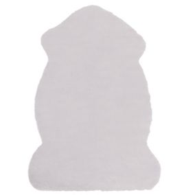 Tapis en fausse fourrure de lapin gris 60 x 90 cm UNDARA