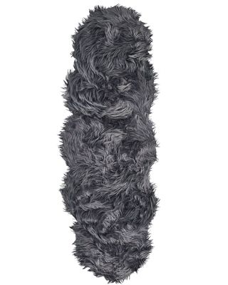 Tapis en fausse fourrure MAMUNGARI Gris foncé 60 x 180 cm