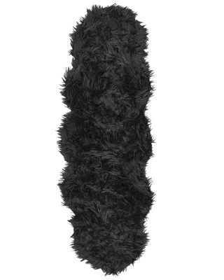 Tapis en fausse fourrure MAMUNGARI Noir 60 x 180 cm