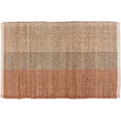 Tapis en jonc de mer et coton  terracotta Karan 60x90 cm