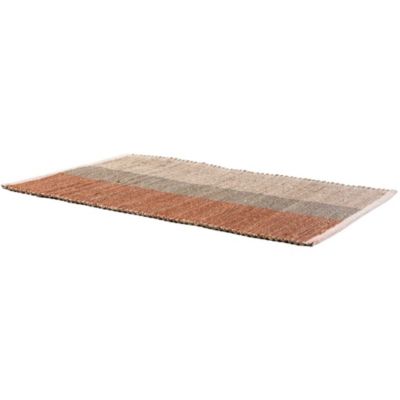 Tapis en jonc de mer et coton  terracotta Karan 60x90 cm