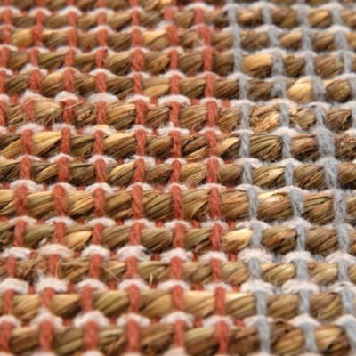 Tapis en jonc de mer et coton  terracotta Karan 60x90 cm