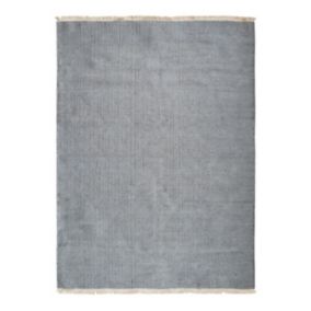 Tapis en jute et coton avec franges gris clair 160x230