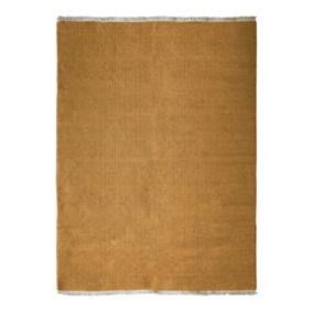 Tapis en jute et coton avec franges ocre 190x290