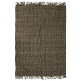 Tapis en jute et coton noir 120x170