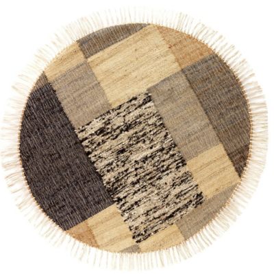 Tapis en jute, laine et coton 240 cm diametre