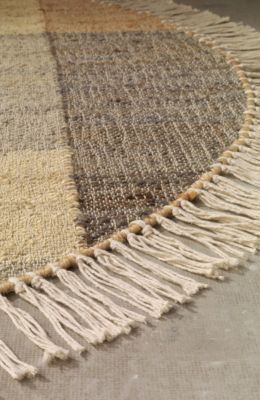 Tapis en jute, laine et coton 240 cm diametre