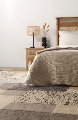 Tapis en jute, laine et coton 240 cm diametre