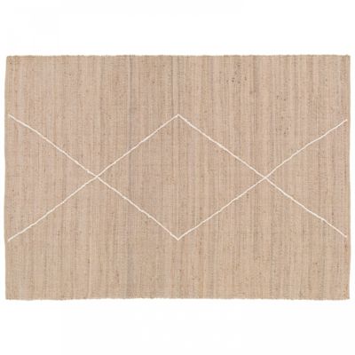 Tapis en jute naturel à motif losange tissé main 160 x 230 cm  Oviala