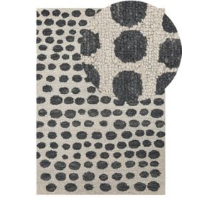 Tapis en laine 140 x 200 cm beige et noir HAVRAN