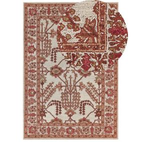 Tapis en laine 160 x 230 cm orange et beige ADILCEVAZ