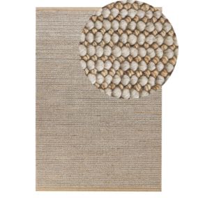 Tapis en laine beige 140 x 200 cm BANOO