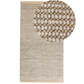 Tapis en laine beige 80 x 150 cm BANOO