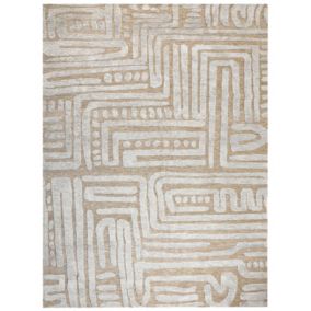 Tapis en laine beige et gris 300 x 400 cm MANDAI