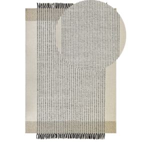 Tapis en laine beige et noir 160 x 230 cm DIVARLI