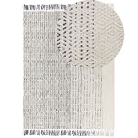 Tapis en laine blanc et gris 160 x 230 cm OMERLI