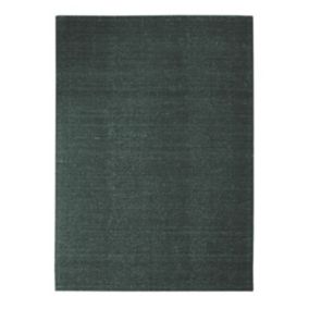 Tapis en laine et coton vert foncé 160x230