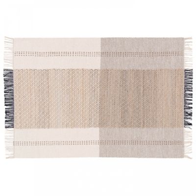 Tapis en laine et jute tissé à plat à motifs géométriques 120 x 170 cm  Oviala