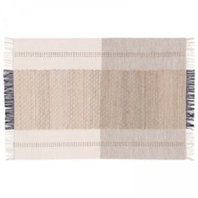 Tapis en laine et jute tissé à plat à motifs géométriques 160 x 230 cm  Oviala