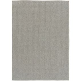 Tapis en laine et polyester - Tricot - Gris clair - 120 x 170 cm