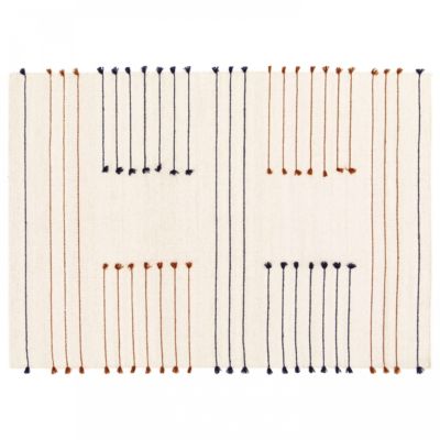 Tapis en laine tissé à la main avec pompons 120 x 170 cm  Oviala