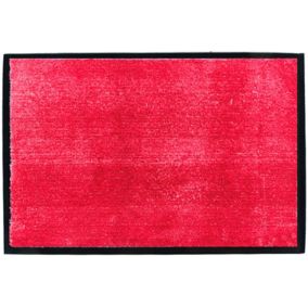 Tapis en microfibres rouge 40x60 cm avec semelle en PVC