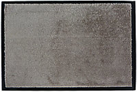 Tapis en microfibres taupe 40x60 cm avec semelle en PVC