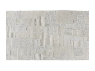 Tapis en relief 100% laine fait à la main - 200 x 290 cm - 1800g/m2 - Ivoire - AURORA
