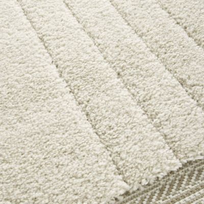 Tapis en relief géométrique - Andréa - Ecru et beige - 80 x 150 cm