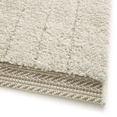 Tapis en relief géométrique - Andréa - Ecru et beige - 80 x 150 cm