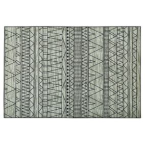 Tapis en tissu noir et gris 160 x 230 cm KEBAN