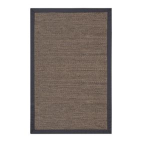 Tapis en vinyle Deblon avec ganse, tapis de intérieur de decoration Tapis en PVC Brun foncé  120 x 180 cm