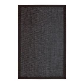 Tapis en vinyle Deblon avec ganse, tapis de intérieur de decoration Tapis en PVC Noir  120 x 180 cm