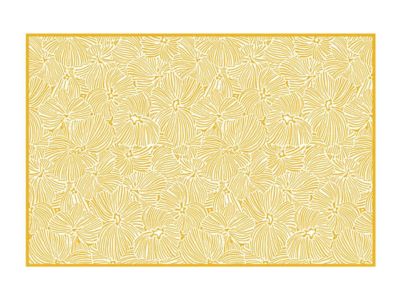 Tapis en vinyle à motifs fleuris - 120x180 cm - Jaune et blanc - CAPUCINA