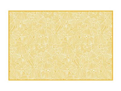 Tapis en vinyle à motifs fleuris - 120x180 cm - Jaune et blanc - CAPUCINA