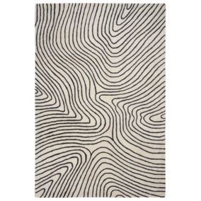 Tapis en viscose 200 x 300 cm noir et blanc RUMRA