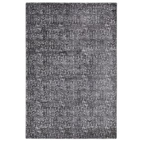 Tapis en viscose gris foncé et argentée au motif taches 140 x 200 cm ESEL