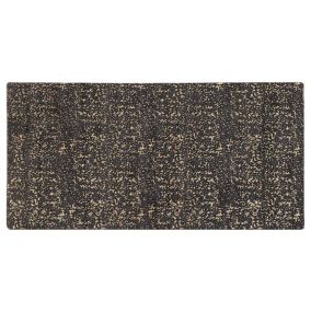 Tapis en viscose gris foncé et dorée au motif taches 80 x 150 cm ESEL