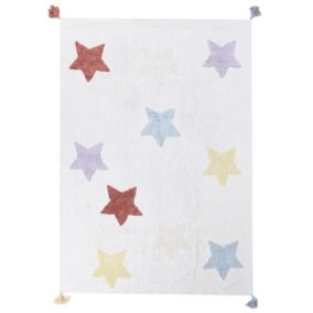 Tapis enfant avec motif étoiles en coton multicolore 140 x 200 cm MEREVI