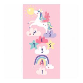 Tapis Enfant Déco "Licorne Magique" 60x120cm Rose