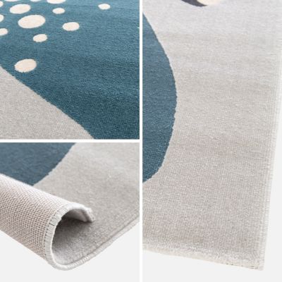 Tapis enfant dinosaure. tapis intérieur gris clair poils ras 120 x 170cm