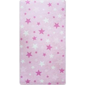 Tapis Enfant Etoile, Rose, Dimension: 100X150