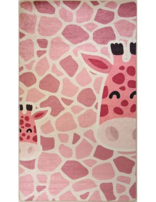 Tapis Enfant GIRAFE Rose - 80x150cm