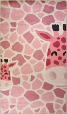 Tapis Enfant GIRAFE Rose - 80x150cm