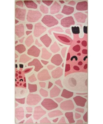 Tapis Enfant GIRAFE Rose - 80x150cm