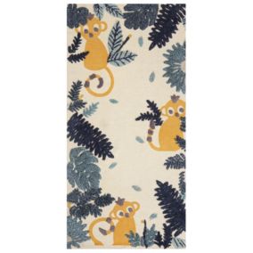 Tapis enfant imprimé animal en coton 80 x 150 cm multicolore NAIBOS