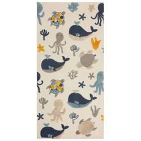 Tapis enfant imprimé animal en coton 80 x 150 cm multicolore PORSEA